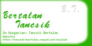 bertalan tancsik business card